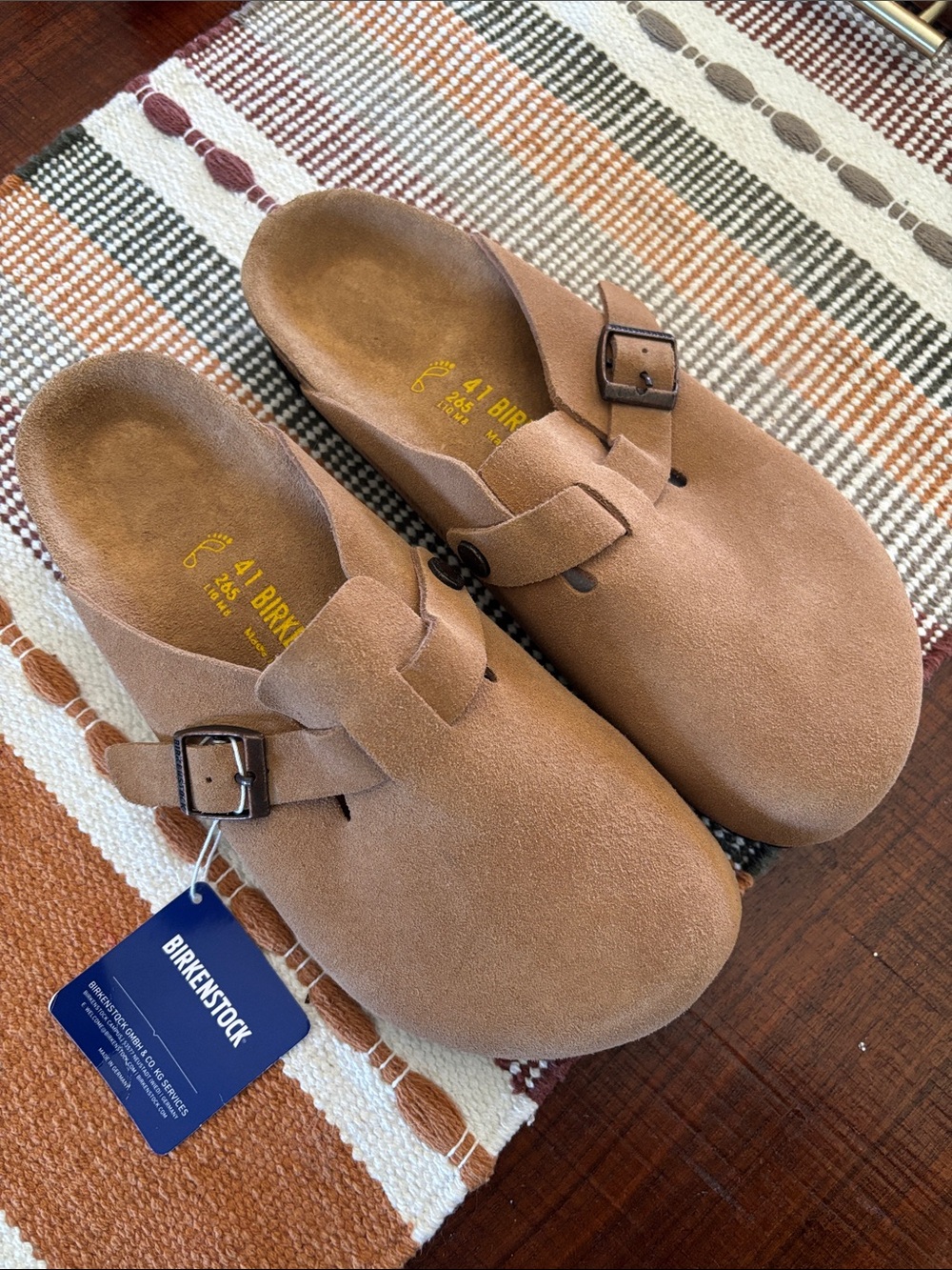Birkenstock Boston Suede Clogs in Tan